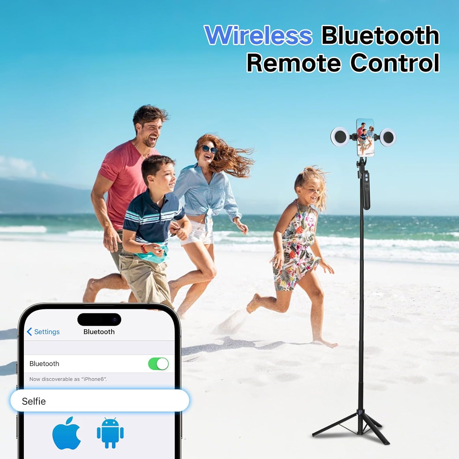 70.9” Auto Face Tracking Tripod for iPhone with Light,360 Rotation that Follows Your Movement,Phone Tripod for iPhone/Android/GoPro,Selfie Stick with Remote for Live Stream Video Recording - Image 5