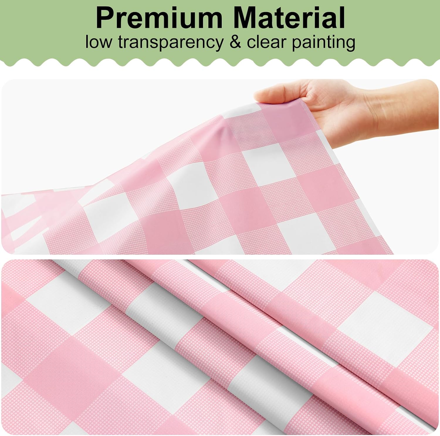 misaya 12 Packs Buffalo Disposable Table Cloth, 54 x 108 Inch Waterproof Plastic Tablecloth, Rectangle Pink and White Checkered Table Covers for Picnic, Birthday, Party, Back to School - Image 8