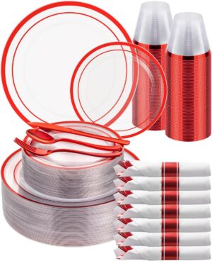 Goodluck 350 Pcs Red Disposable Pla...