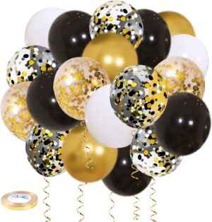 Zesliwy Black Gold Confetti Balloon...