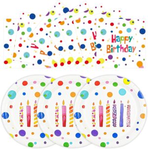 50PCS Happy Birthday Plates and Nap...