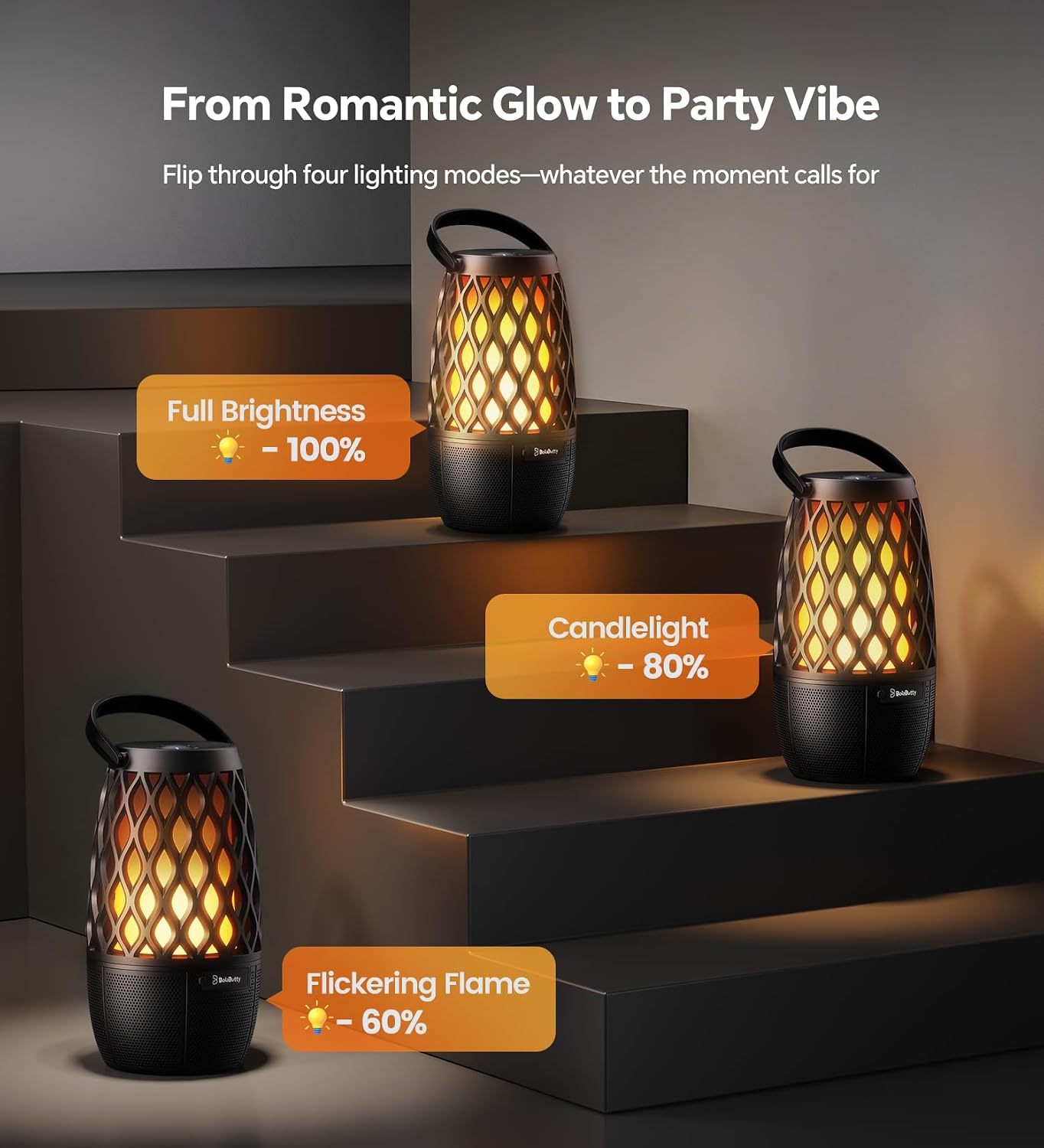 Outdoor Speakers Gifts for Men Bluetooth Speaker with Lights Multi-Sync up to 100 Speakers Auto-Pairing HD Stereo Sound Cool Stuff House Warming Gifts IPX5 Waterproof Lantern for Camp|Patio|Pool|Yard - Image 6