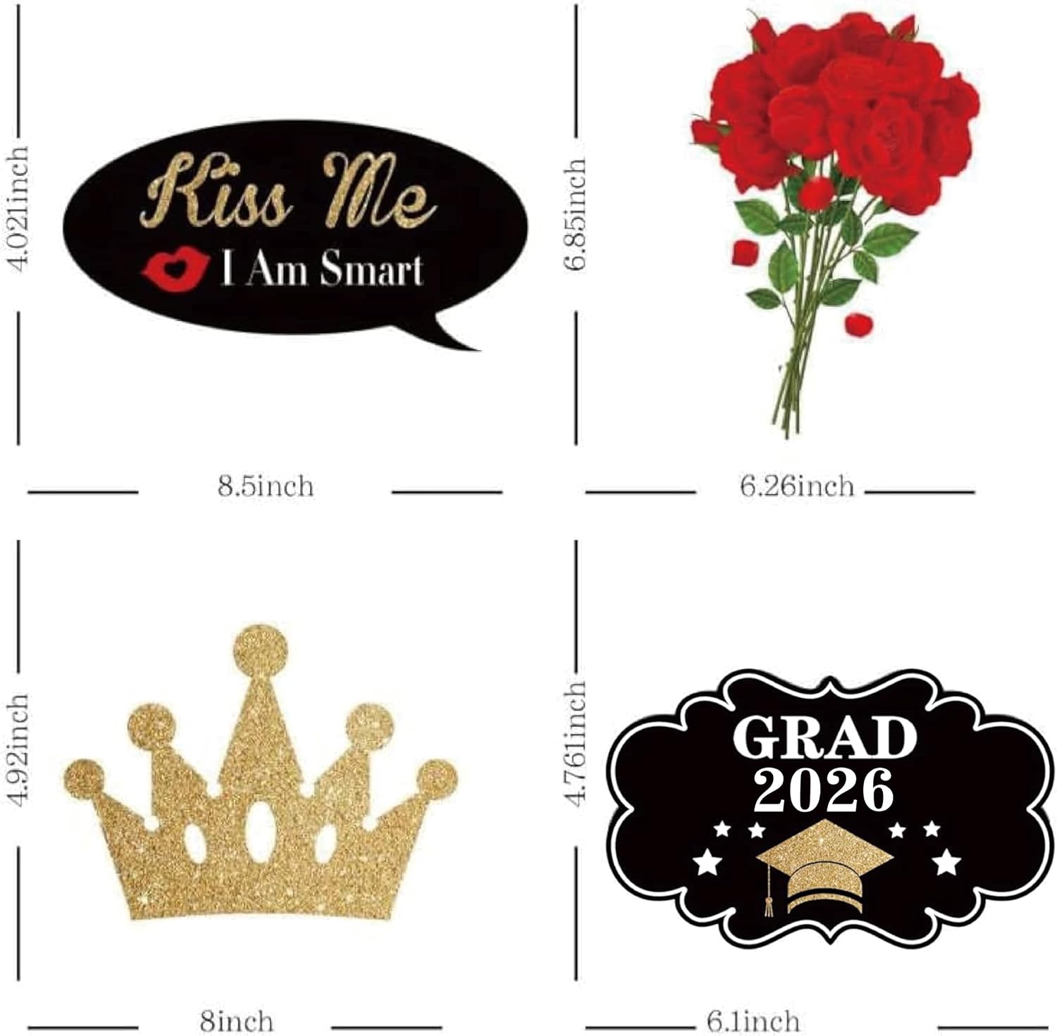 Happy Graduation 2026 Photo Booth Props 35pcs Funny Large Graduation Photo Props Class of 2026 Grad Decor with Sticks for Kids Boy Girl Women Men Graduation Party Favors Supplies Decorations - Image 3