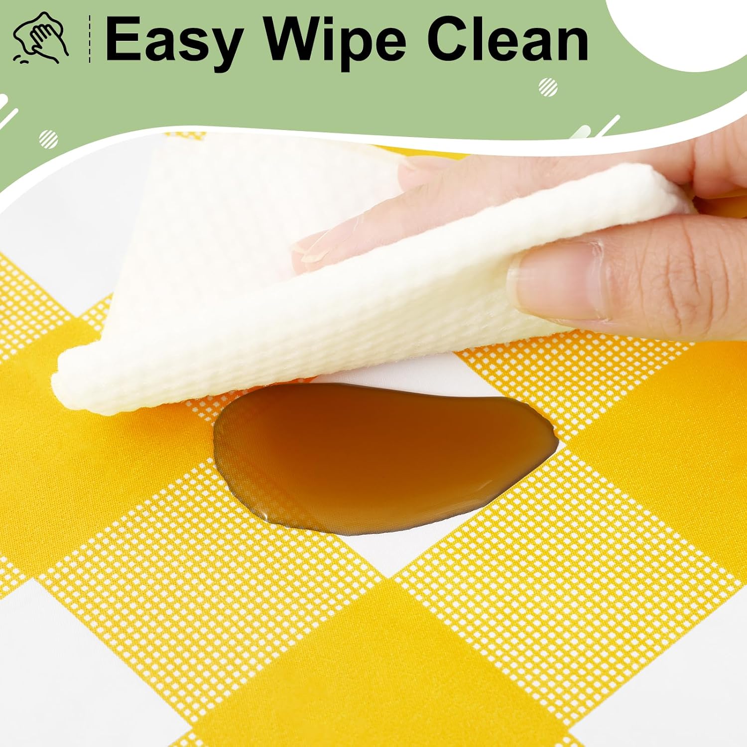 misaya 4 Packs Buffalo Disposable Table Cloth, 54 x 108 Inch Waterproof Plastic Tablecloth, Rectangle Yellow and White Checkered Table Covers for Picnic, Birthday, Party, Back to School - Image 5