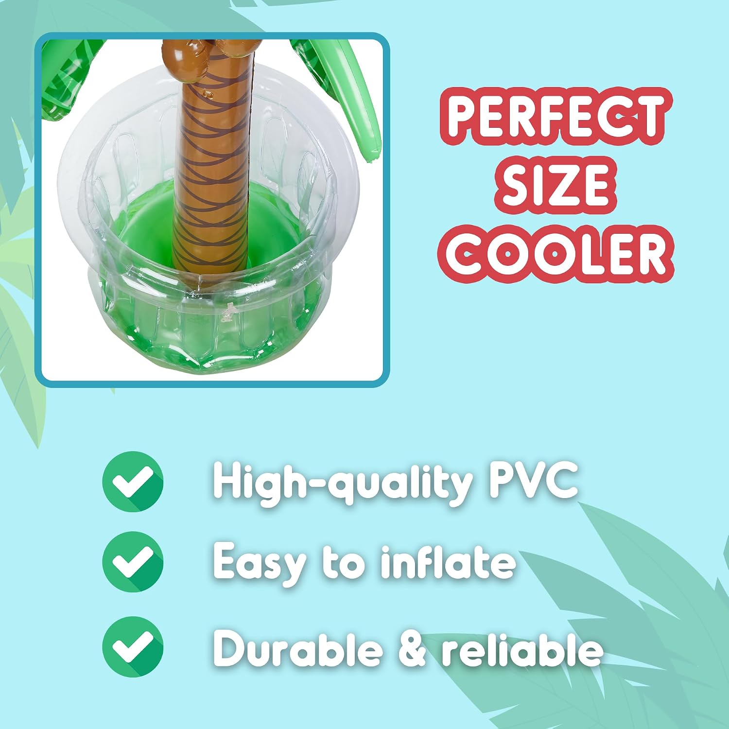Playbees Inflatable Palm Tree Cooler - Blow Up Palm Tree Party Cooler, Luau Hawaiian Tropical Beach Theme, Summer Swimming Pool Party Decorations - Outdoor Party Supplies - Kids Adults Birthday - Image 5