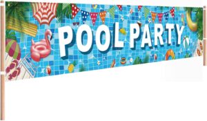 Pool Party Banner, Large Summer Poo...