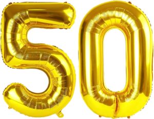 Gold Number 50 Balloon 40 inch, 50 ...