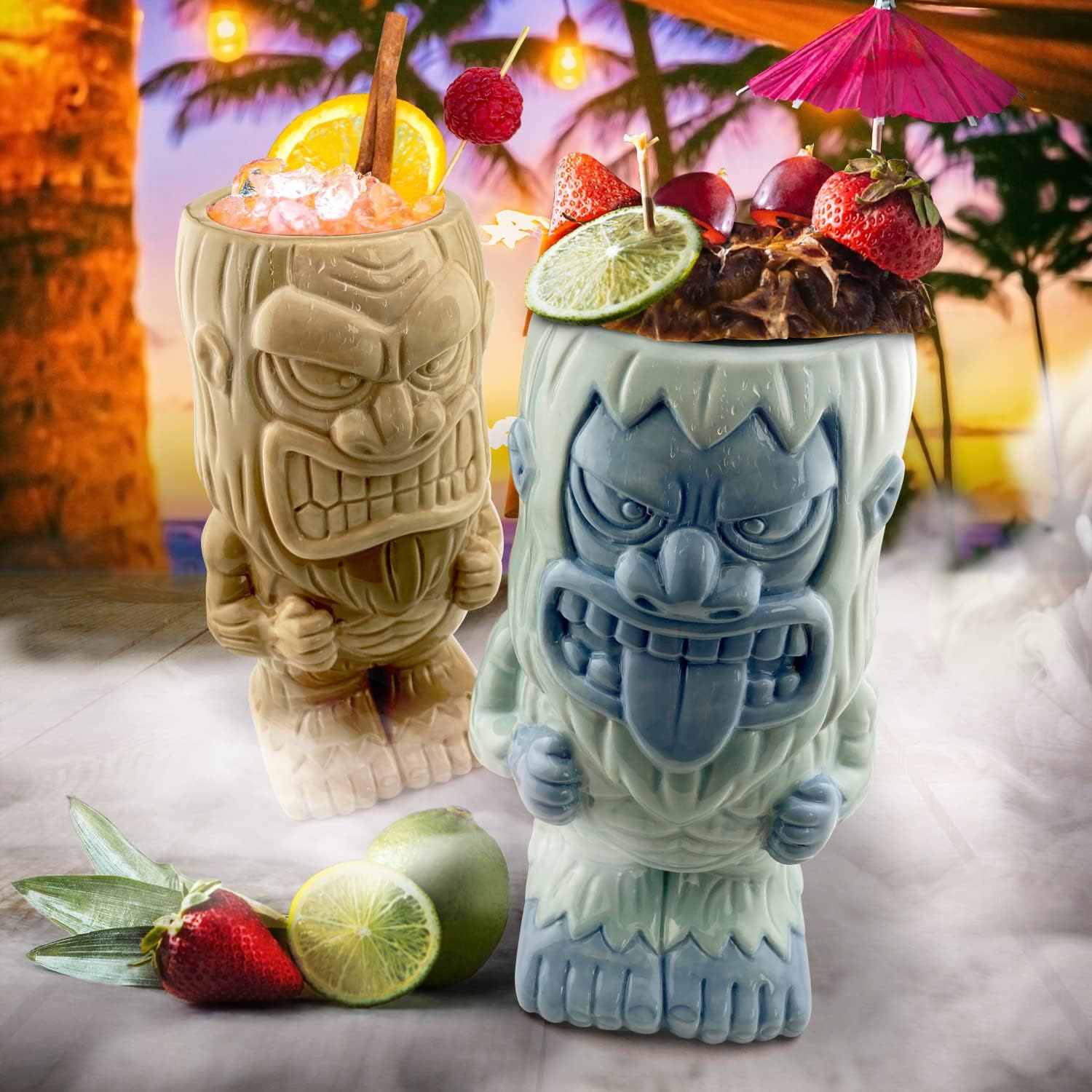 Tiki Mug Set Bigfoot and Yeti Ceramic Mugs, Set of 2 - Mythical Collectible Tiki Cups - Tumbler Coffee Mugs, Tropical Drinkware For Home Kitchen - Each Mug Holds 20 Ounces - Image 5