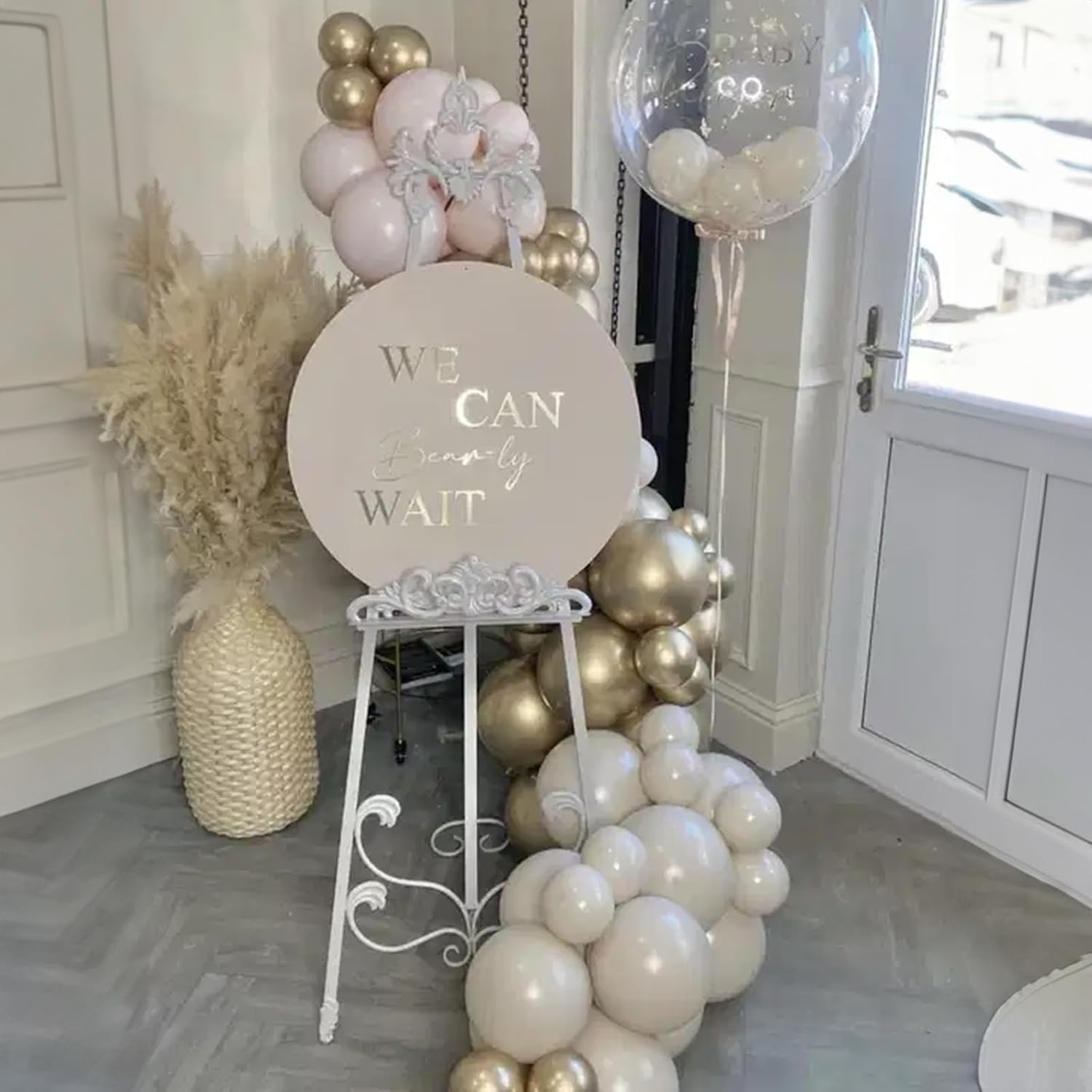 White and Gold Balloons, 12 Inch White Sand Gold Metallic Latex Balloons, Beige Gold Party Balloons for Boho Birthday Baby Shower Engagement Wedding Anniversary Party Decorations - Image 3