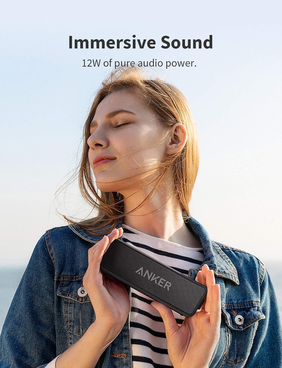 Anker Soundcore 2 Portable Bluetooth Speaker with Stereo Sound, Bluetooth 5, Bassup, IPX7 Waterproof, 24-Hour Playtime, Wireless, Speaker for Home, Outdoors, Travel - Image 3
