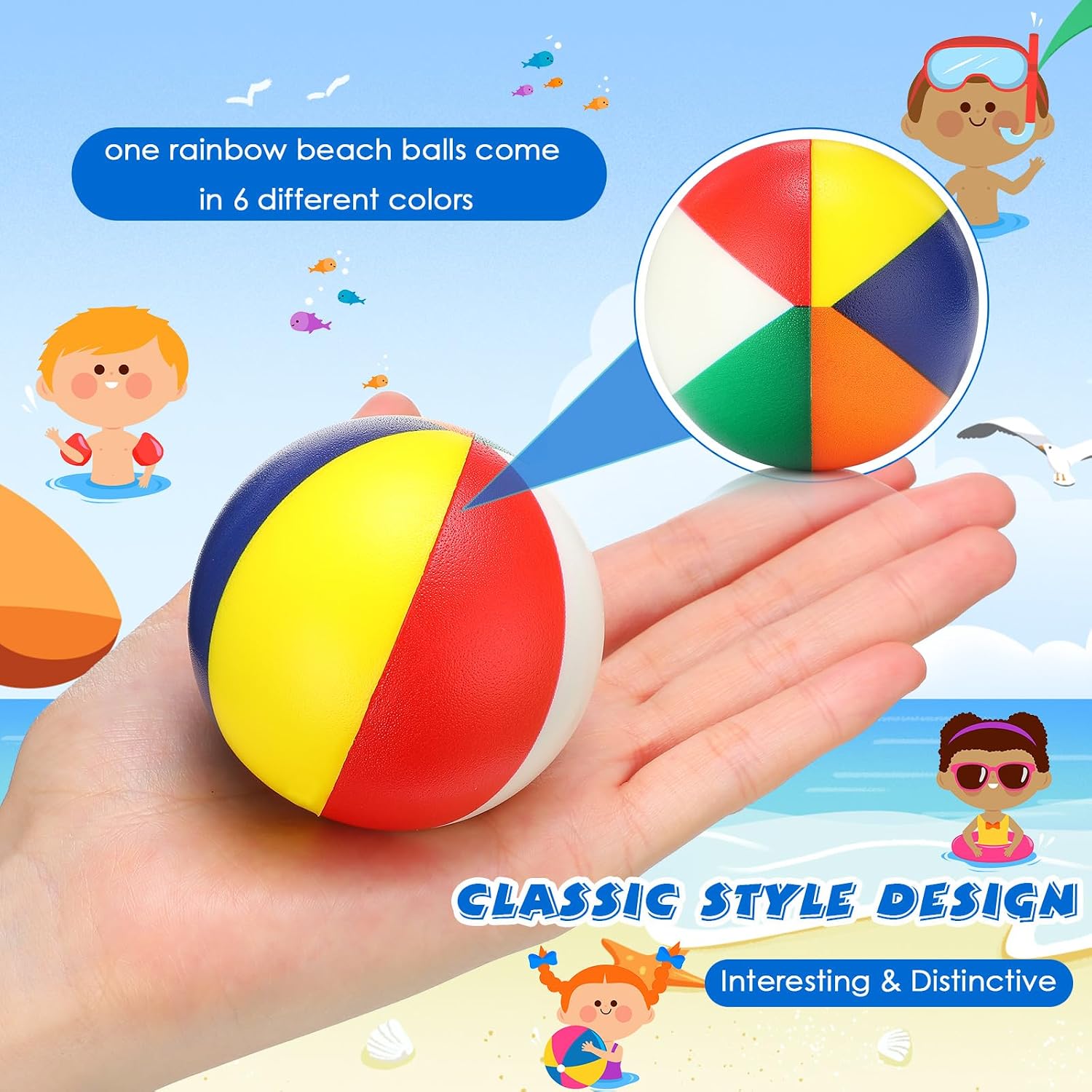 Jerify 24 Pcs Mini Beach Stress Balls 2.5 Inch Foam PU Relief Stress Ball Mini Rainbow Blow Up Beach Balls Toys for Girls Boys Birthday Beach Hawaiian Party Favors Summer Pool Games (Mix Color) - Image 5