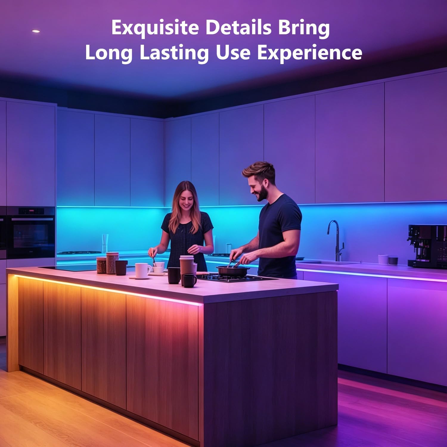 DAYBETTER LED Strip Lights 110ft, Smart Lighting Strips with App Remote Control, RGB Music Sync Color Changing Lights for Bedroom Kitchen Party Home Decor Luces led para cuarto (1 Roll) - Image 6