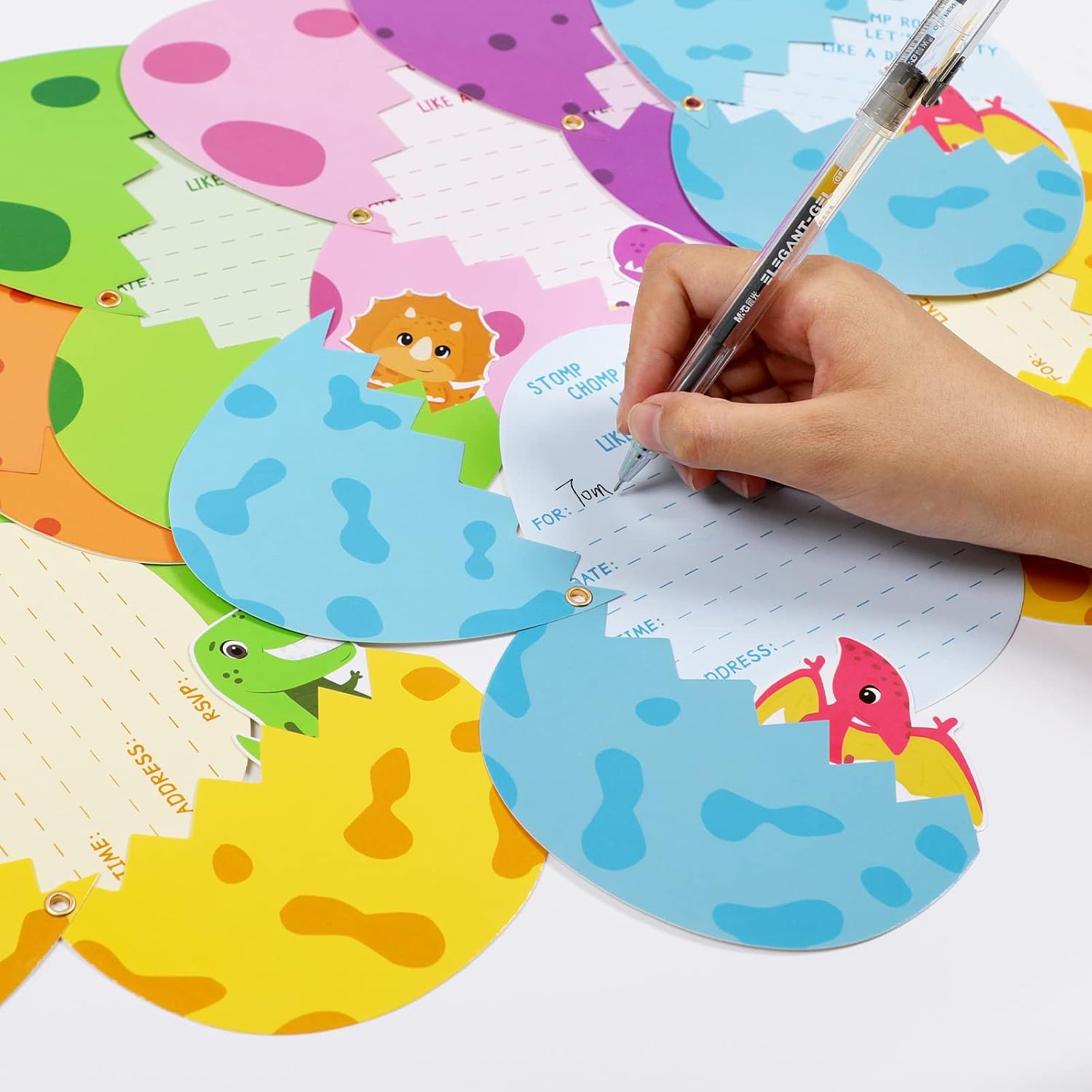 24 Pack Dinosaur Birthday Party Invitations Cards with Envelopes Dinosaur Party Supplies Fill In Birthday Dino Eggs Invite Cards Stickers for Kids Boys Girls Dinosaur Birthday Party Decorations Favor - Image 5