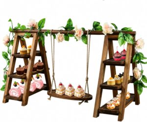 Large Wooden 3 Tier Swing Cupcake S...