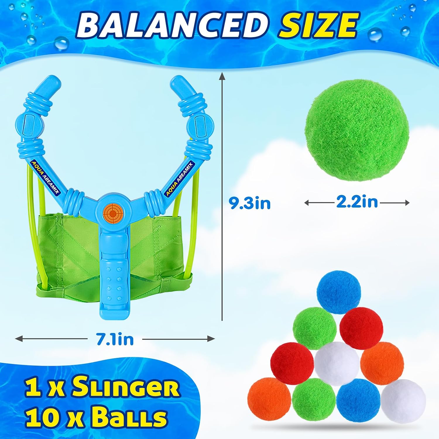 Reusable Water Balloons Set for Kids, Slingshot with 10 Soft Balls, Outdoor Indoor Toys for Backyard Pool Beach Summer Water Fight Play Games for Boys Girls Adult - Image 5