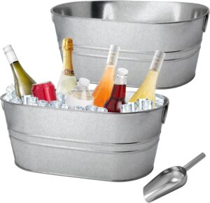 2 Pack 4 Gallon Galvanized Tub Ice ...