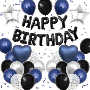 Navy Blue and Black Birthday Decora...