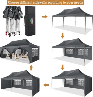 COBIZI 10×20 Pop Up Canopy wit...