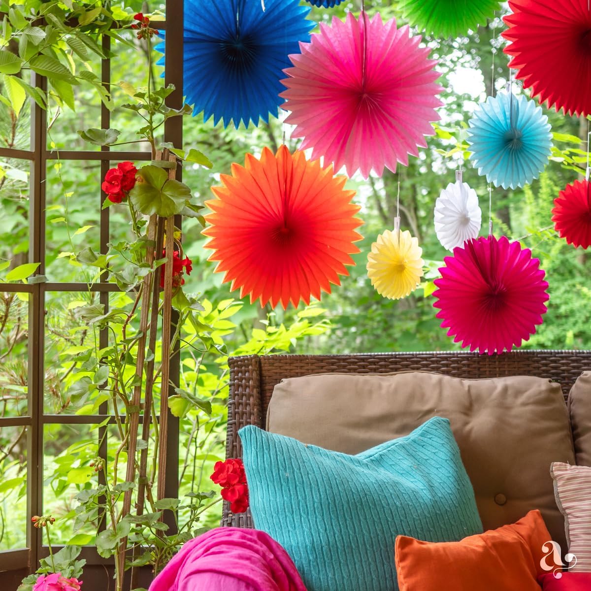 Colorful Paper Fans - Rainbow Party Decorations - Happy Birthday Decorations for Women, Men and Kids - Reusable Fiesta Party Decor by Avoseta (20 Piece Set, Assorted Sizes, Multicolor) - Image 6