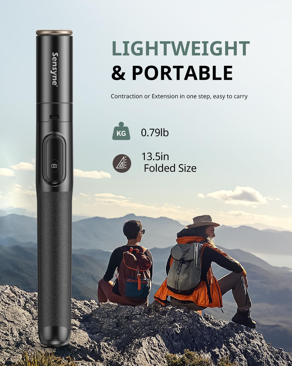 Sensyne 60" Phone Tripod - Selfie Stick, Lightweight All in One Phone Tripod Integrated with Wireless Remote Compatible with All Cell Phones for Selfie/Video Recording/Photo/Live Stream/Vlog(Black) - Image 6
