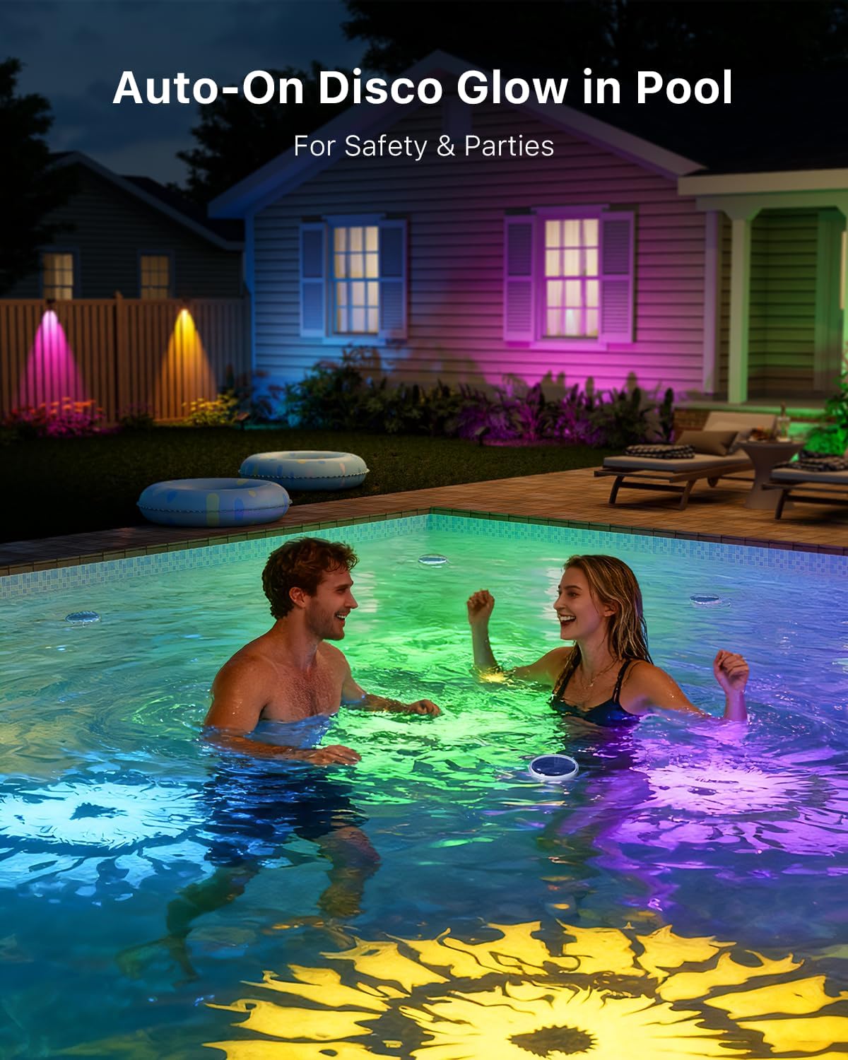 Solar Floating Multicolor Pool Lights with Remote Timer Waterproof Lamp 9 Fixed Adjustable Color for Family Night Swimming Security Lighting, Use to Yard, Garden, Outdoor Inground Pool, Ponds, Hot Tub - Image 4