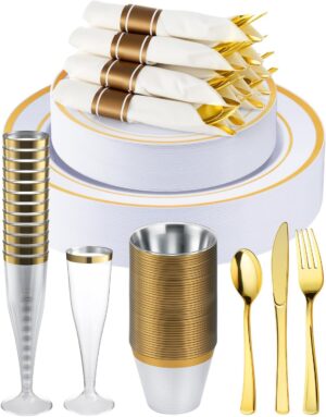 Goodluck 320PCS Gold Plates Sets, F...