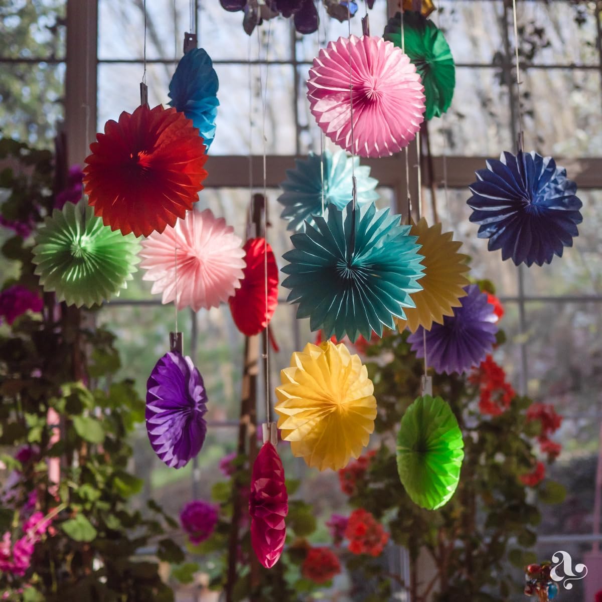 Colorful Paper Fans - Rainbow Party Decorations - Happy Birthday Decorations for Women, Men and Kids - Reusable Fiesta Party Decor by Avoseta (20 Piece Set, Assorted Sizes, Multicolor) - Image 7