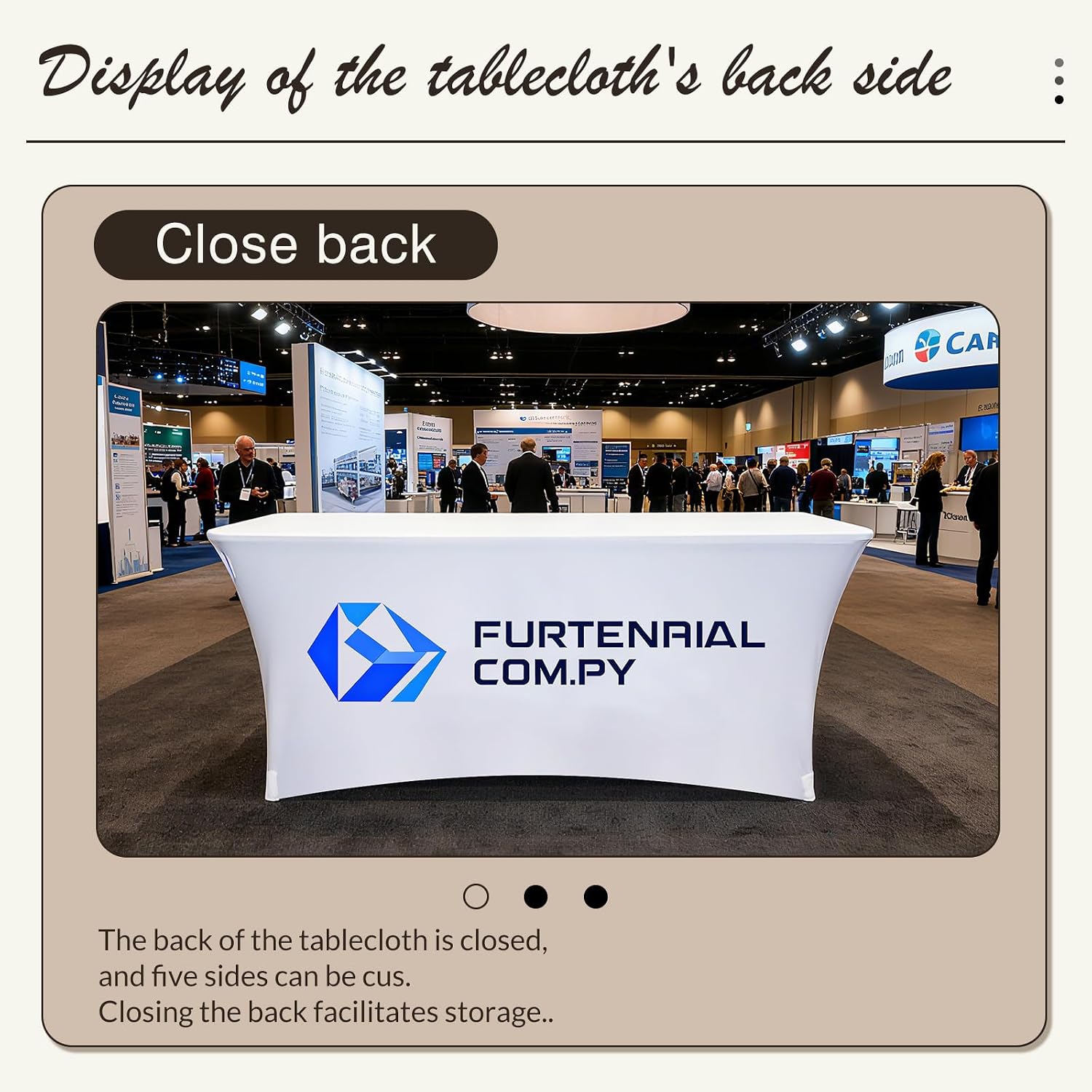 Custom Stretch Spandex Table Cloth with Business Logo 4/5/6/8 FT Personalized Table Cloths for Tradeshow Events/Company/School/Associations/Shop/Church/Club /Society Two Styles (4FT Open Back) - Image 8