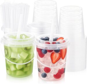 50 Sets Clear Plastic Drink Buckets...