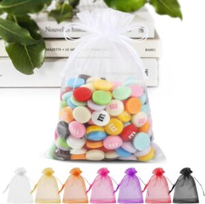 ANZNKU 50 Pack Organza Bags 4 x 6 i...