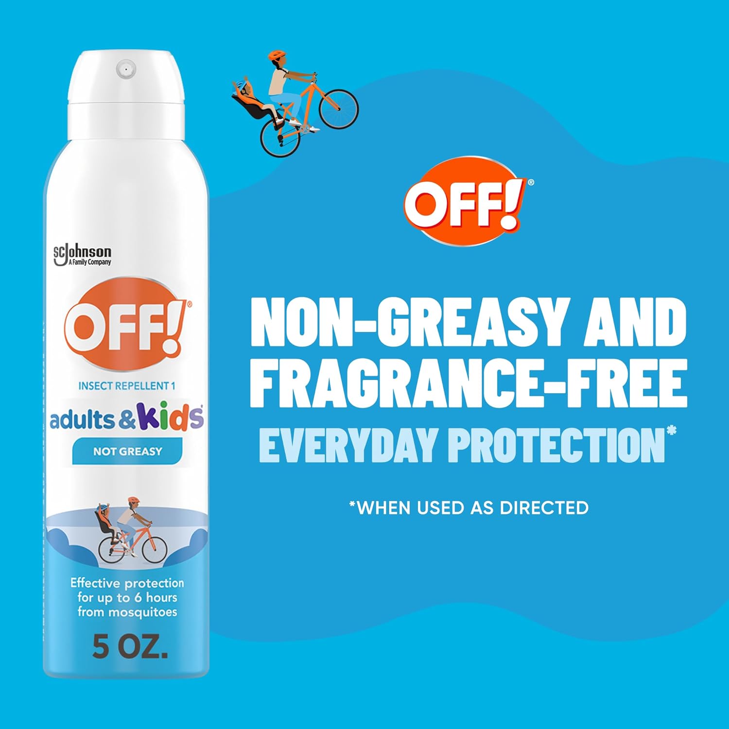 OFF! Insect Repellent Aerosol for Adults & Kids, Fragrance-Free Picaridin Bug Spray for Everyday DEET-Free Protection from Mosquitoes and Ticks, 5 oz, (Pack of 2) - Image 2