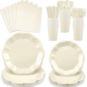 NatNarr 175 Pcs Ivory Plates and Na...