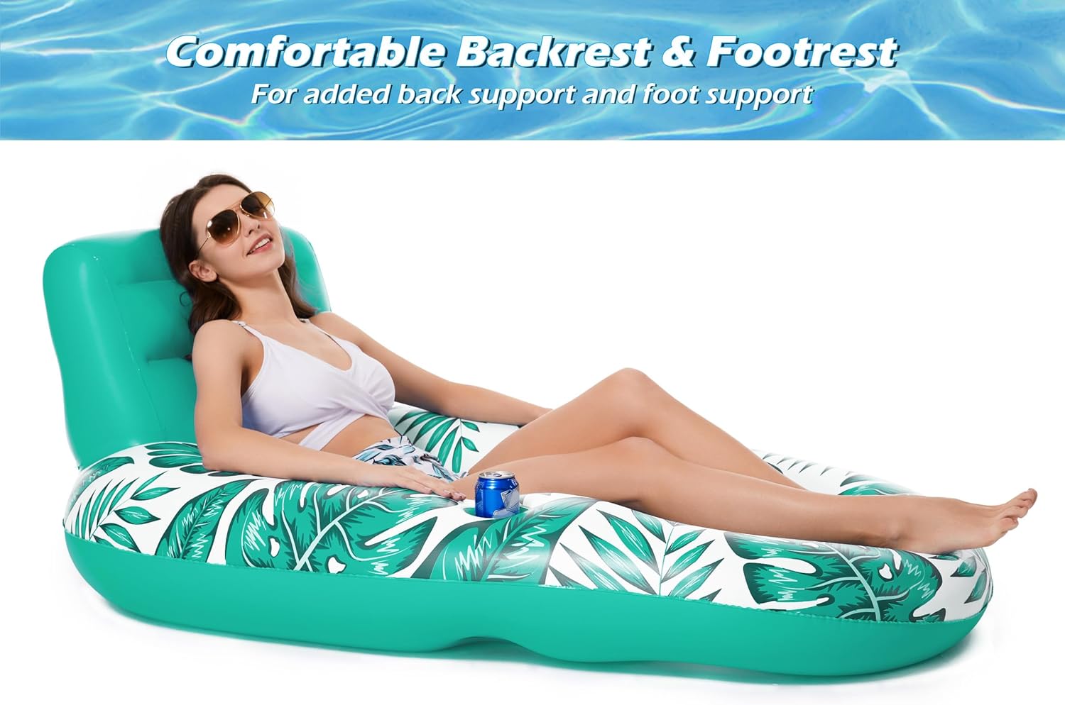 Jasonwell Inflatable Pool Float Adult - Pool Floaties Lounger Floats Raft Floating Chair Water Floaties for Swimming Pool Lake Lounge Float with Cup Holders Beach Pool Party Toys for Adults - Image 2