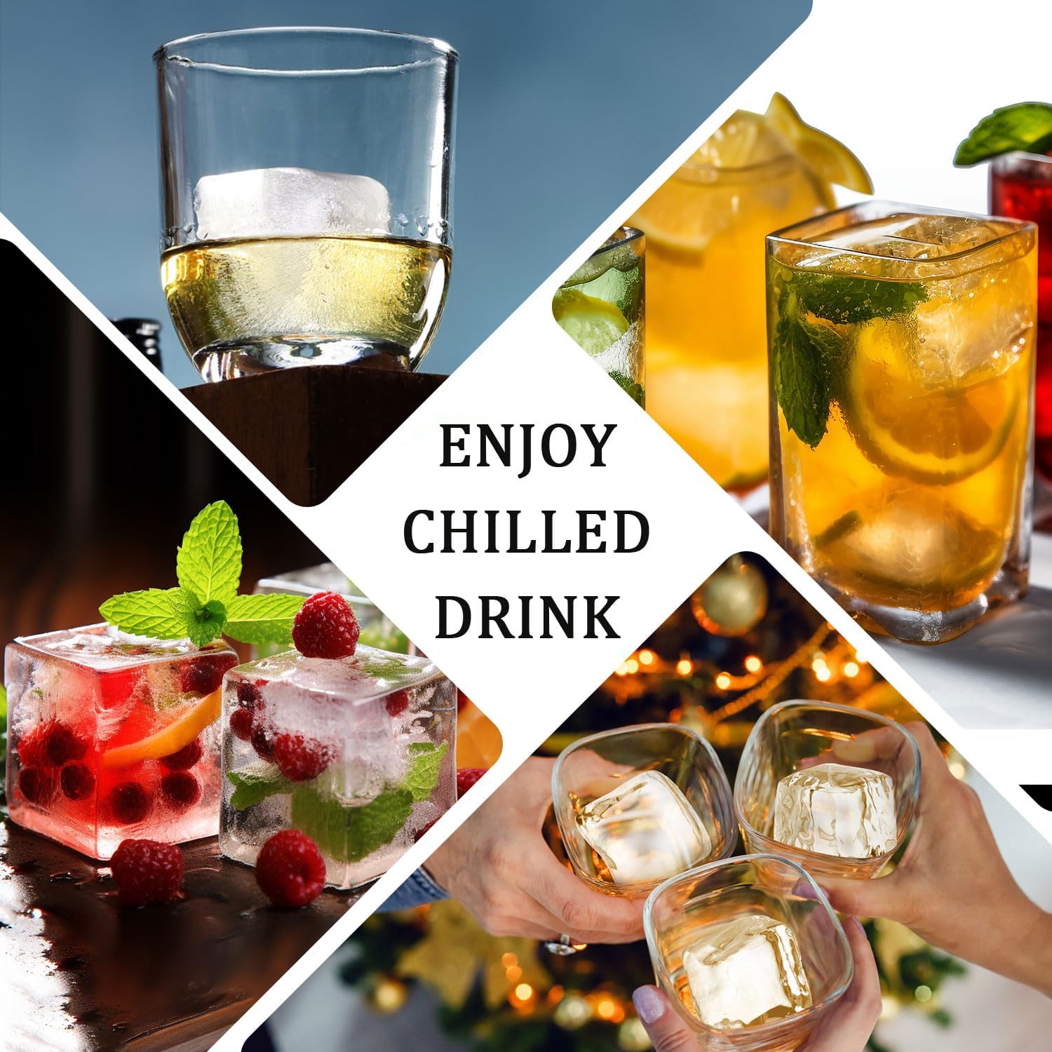Large Ice Cube Tray for Whiskey: FDDBI Silicone Ice Cube Trays with Lid - 2Pack Big Square Old Fashioned Ice Cube Maker for Cocktail - 2inch Huge Cubed Ice Trays for Whisky - Image 7