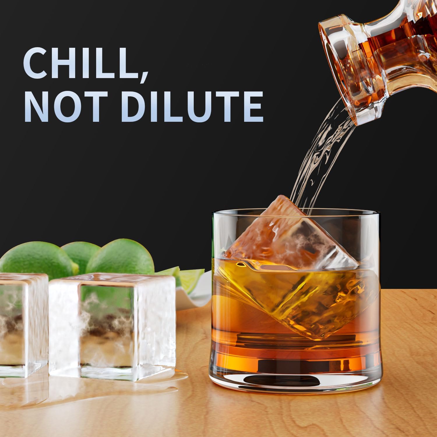 Large Ice Cube Tray for Whiskey: FDDBI Silicone Ice Cube Trays with Lid - 2Pack Big Square Old Fashioned Ice Cube Maker for Cocktail - 2inch Huge Cubed Ice Trays for Whisky - Image 4