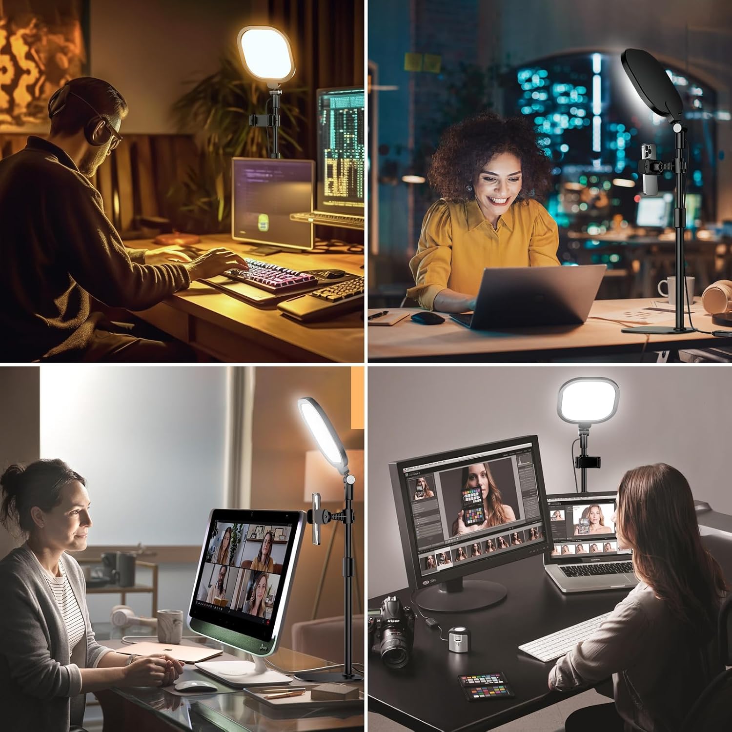 Zoom Lighting for Computer, Adjustable Desk Lighting for Video Calls, 30 Light Modes Video Conference Light, Desk Ring Light with Stand for Webcam, Meetings, Live Stream, Home Office. CRI 97.8 - Image 8
