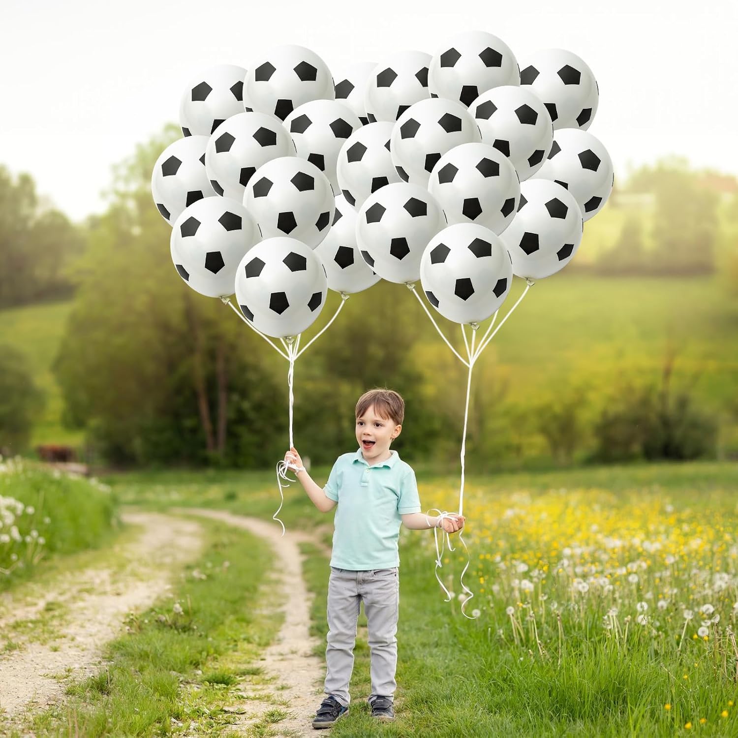35 Pcs Soccer Ball Balloons, Black White Soccer Birthday Latex Balloons for Boys, Soccer Party Decorations Supplies for Kids Children Football Lover Sport Theme Birthday Baby Shower Party Decor - Image 4