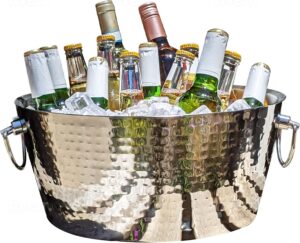 BREKX Hammered Stainless-Steel Beve...