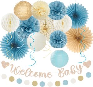 Light-Dusty Blue Boho Baby Shower P...