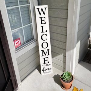 Vertical Wood Welcome Sign for Fron...