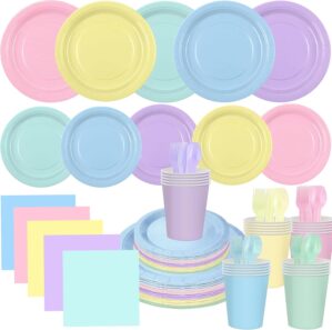 200 Pcs Pastel Party Supplies Dispo...