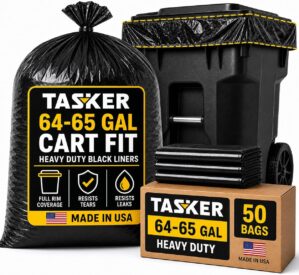 Tasker 65 Gallon Trash Bags Heavy D...