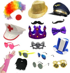 18 Pcs Funny Photo Booth Props for ...