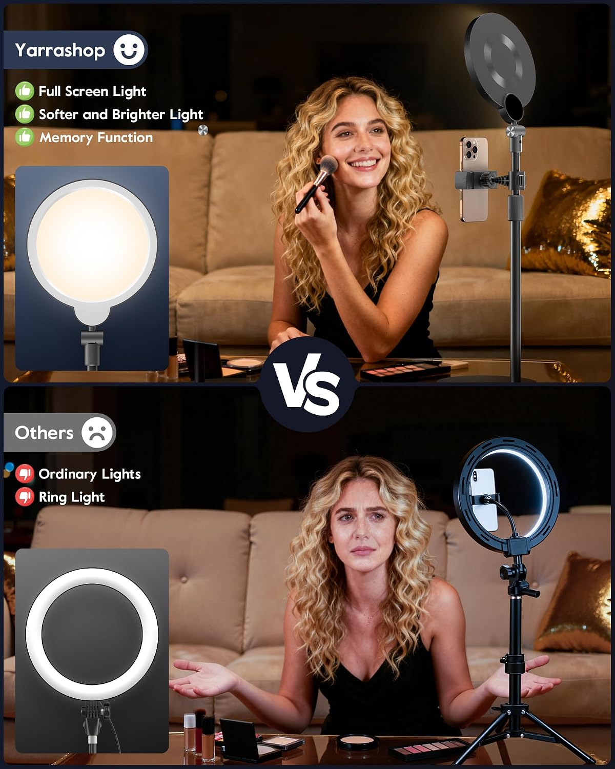 Dimmable Ring Light with Stand for Desk, Adjustable Desk Light for Video Recording, 30 Light Modes Video Conference Lighting, Zoom Lighting for Computer, Webcam, Podcast, Calls, Home Office, CRI 97.8 - Image 8
