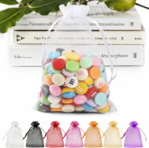 ANZNKU 50 Pack Organza Bags 5 x 7 i...
