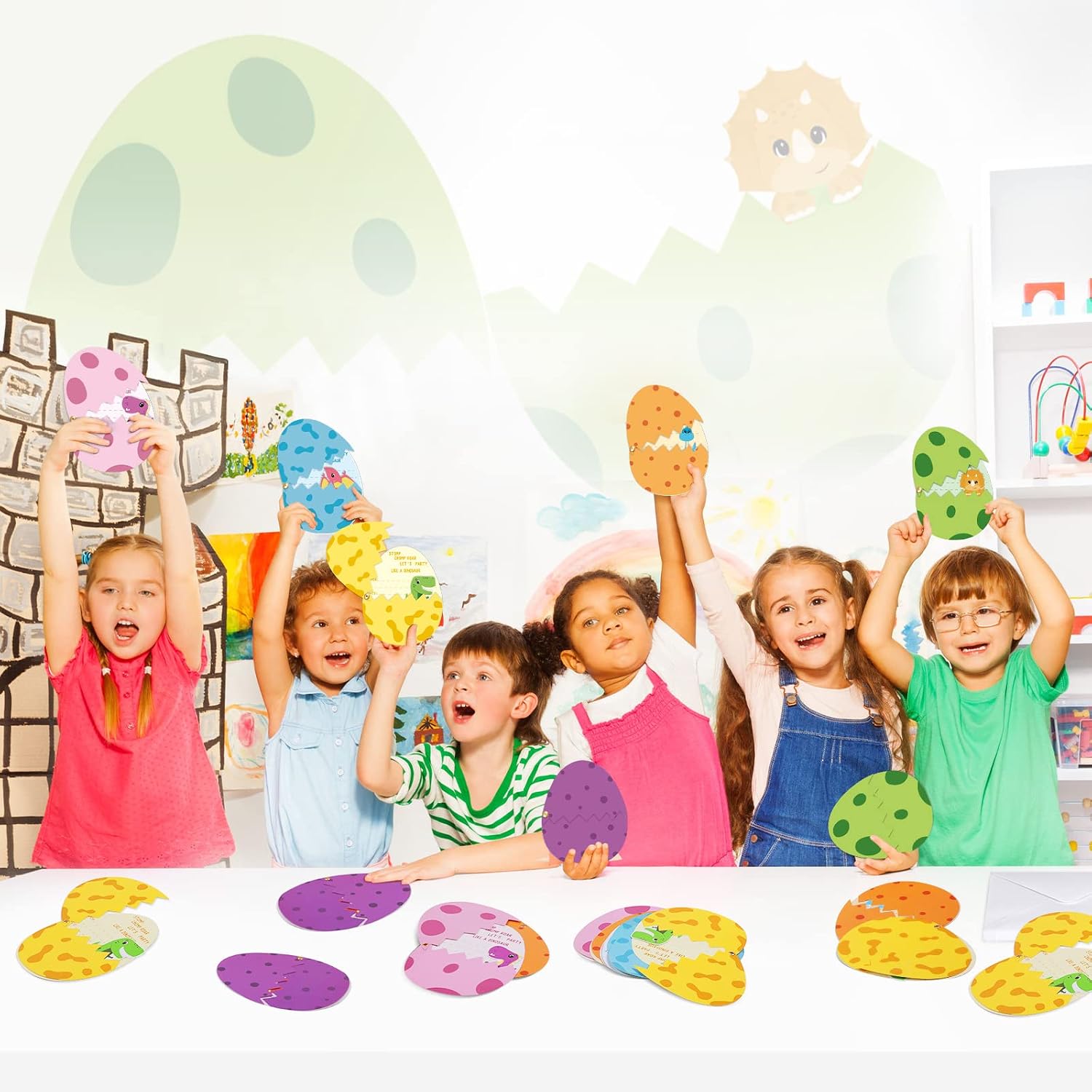 24 Pack Dinosaur Birthday Party Invitations Cards with Envelopes Dinosaur Party Supplies Fill In Birthday Dino Eggs Invite Cards Stickers for Kids Boys Girls Dinosaur Birthday Party Decorations Favor - Image 7