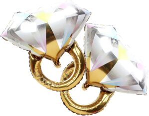 2Pcs Diamond Ring Aluminum Balloon,...