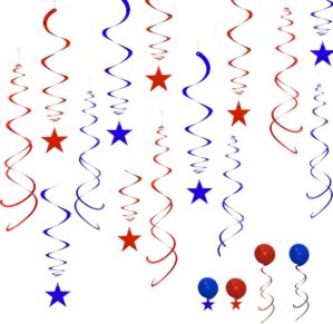 Red and Blue Star Hanging Swirls, 2...