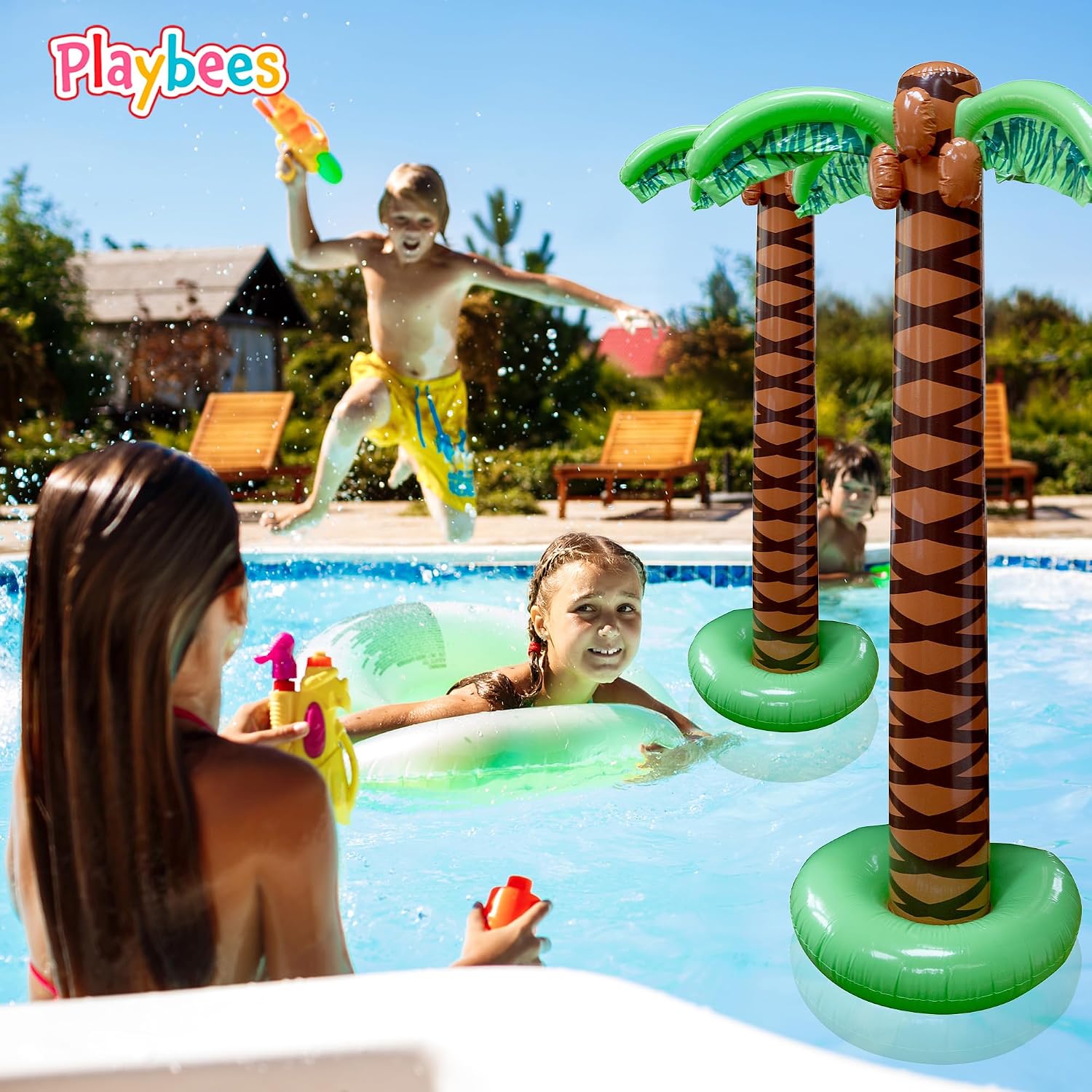 Giant Inflatable Palm Trees - 2 Pack - 6 Foot Super Sturdy Trees for Luau Parties, Beach Decor, Poolside Ambiance, Tropical Theme Decor & Outdoor Fun, Easy Inflation - Image 7