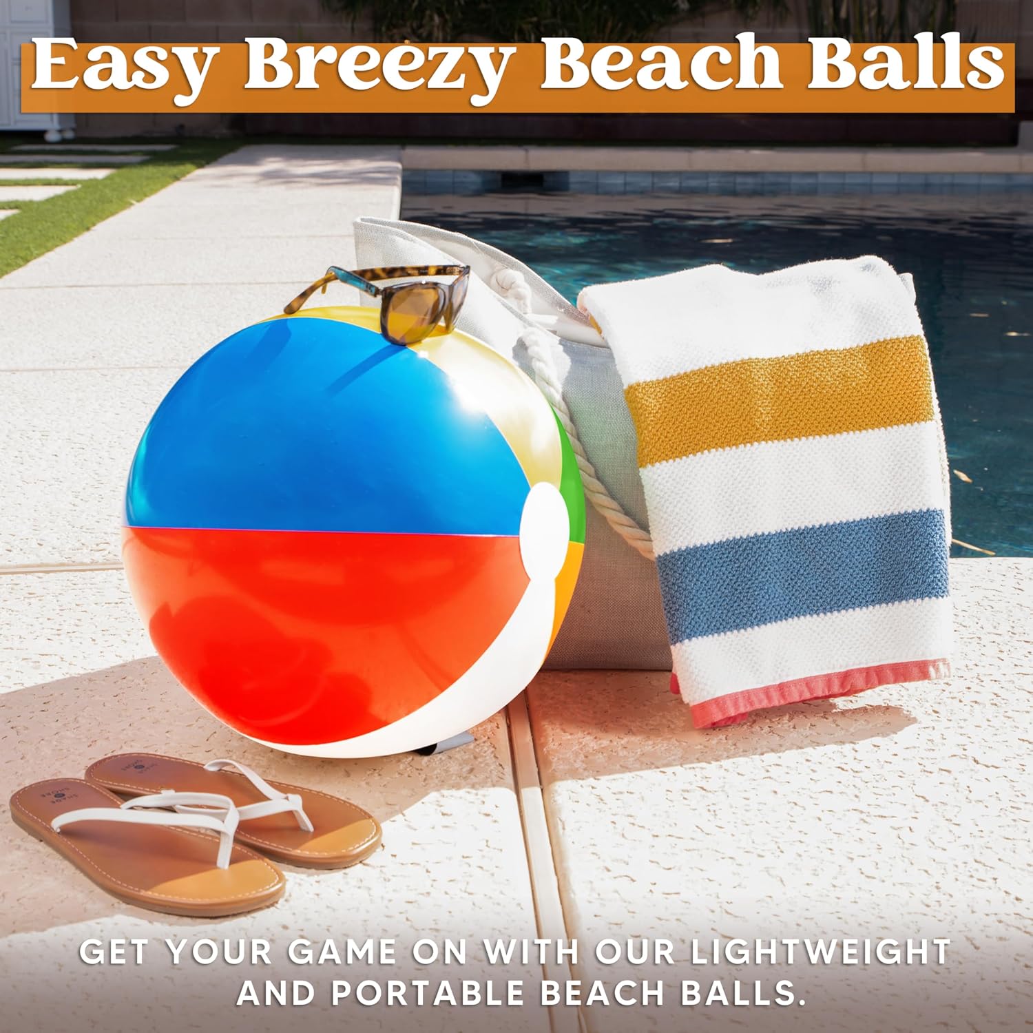 JOYIN 4-Pack 20" Beach Balls - Large Rainbow Beach Ball Inflatable Pool Toys for Party Supplies Decorations, Adults Kids Birthday Luau Summer Beach Water Games Beachball Party Favors - Image 6